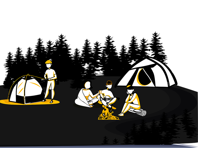 Camping and Bonfire
